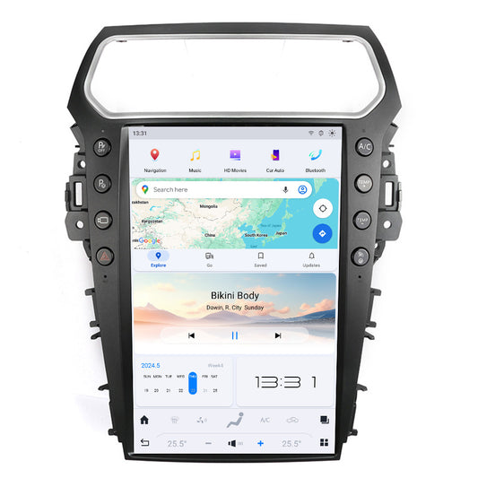 14.4" Qualcomm pour Ford Explorer 2011-2019 Autoradio Stéréo Carplay Mise à Niveau Écran Style Tesla Android Auto Navigation GPS Lecteur Multimédia 