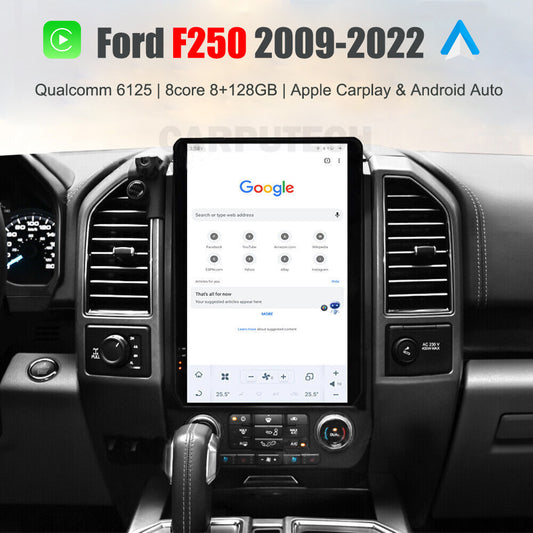 For Ford F250 2009-2022 Car Radio Stereo Carplay Upgrade Tesla Style Screen 14.4" Qualcomm Android Auto GPS Navigation Multimedia Player