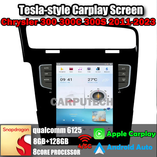 10,4 Zoll Autoradio für Volkswagen VW Golf 2013–2019, Stereo-Carplay-Upgrade, Tesla-Stil-Bildschirm, Android Auto, GPS-Navigation, Multimedia-Player