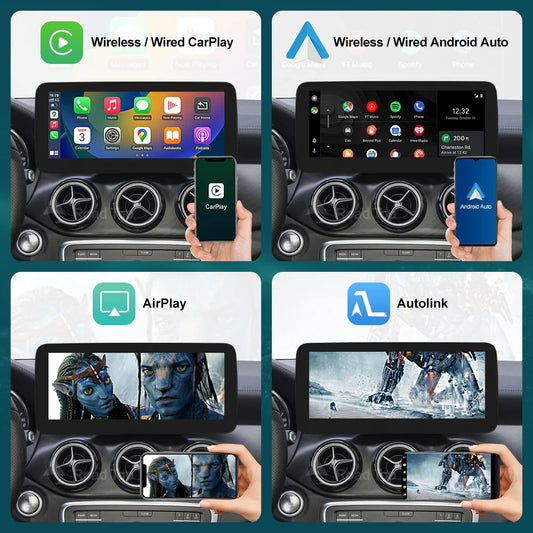 Pour Mercedes-Benz AB CLA GLA Classe W176 W246 2012-2019 12,3 pouces sans fil Apple CarPlay Android Auto multimédia Linux écran d'affichage