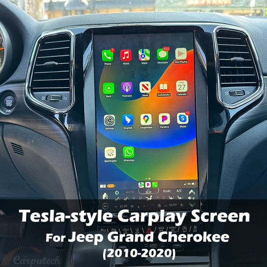 13.6" Tesla Radio For Jeep Grand Cherokee 2010-2020 Car Multimedia Player Stereo | Tesla-style Apple Carplay Screen