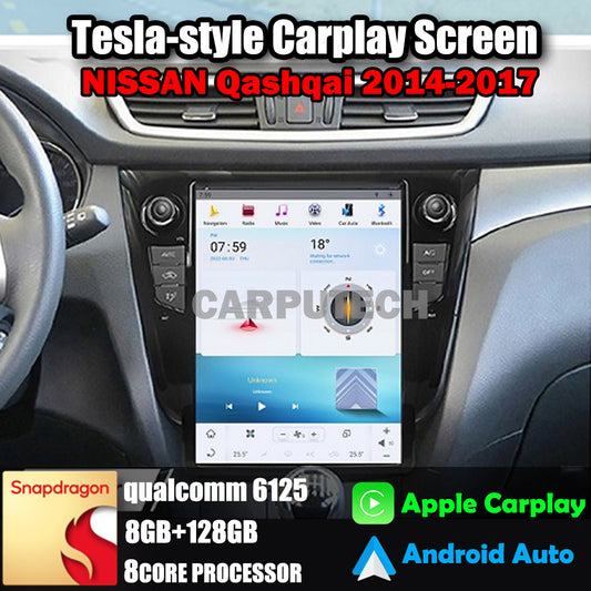 12.1" For NISSAN Qashqai 2014-2017 Car Radio Headunit Stereo Carplay Upgrade Tesla Style Screen Android Auto GPS Navigation Multimedia Player