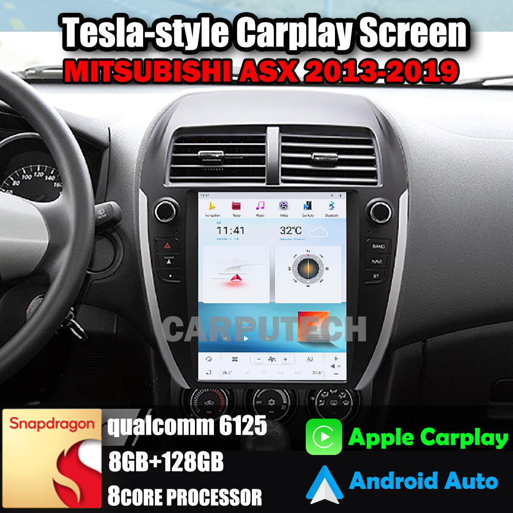 10.4" For MITSUBISHI ASX 2013-2019 Car Radio Headunit Stereo Carplay Upgrade Tesla Style Screen Android Auto GPS Navigation Multimedia Player