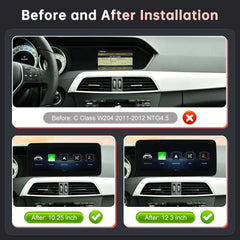 For Mercedes BenzC Class W204 2011-2012 NTG4.0/4.5 Linux Car Radio Multimedia Touch Screen Head Unit Wireless Apple CarPlay Android Auto