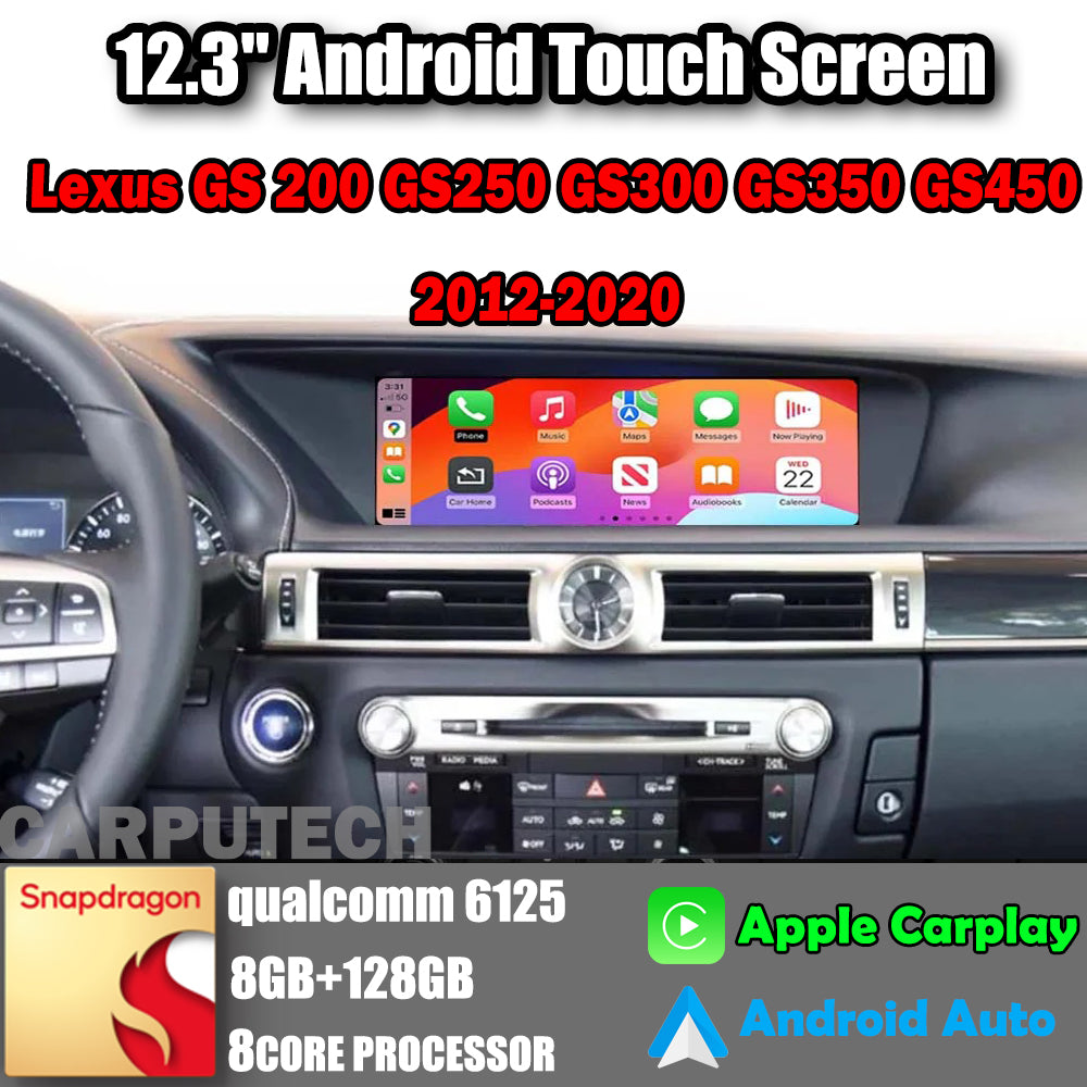 12.3" For Lexus GS 200 GS250 GS300 GS350 GS450 2012-2020 Car Radio Multimedia Player Wireless CarPlay Android Auto Upgrade Android Touch Screen