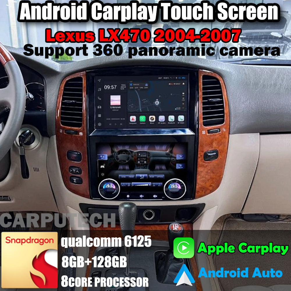 20" For Lexus LX470 2004-2007 Car Radio Headunit Stereo Wireless CarPlay Android Auto Upgrade Android Touch Screen