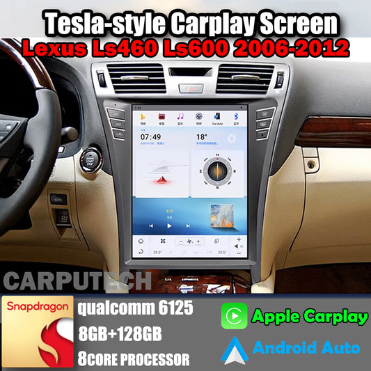 12.1" Qualcomm pour Lexus Ls460 Ls600 2006-2015 Autoradio Stéréo Carplay Mise à Niveau Écran Style Tesla Android Auto Navigation GPS Lecteur Multimédia