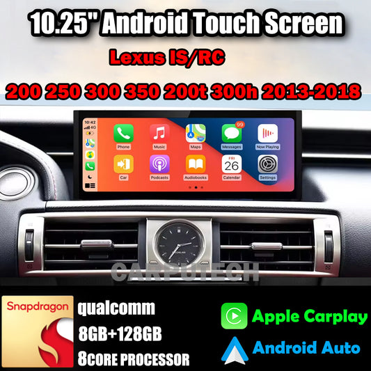 10.25" For Lexus IS/RC 200 250 300 350 200t 300h 2013-2018 Car Radio  Multimedia Player Wireless CarPlay Android Auto Upgrade Android Touch Screen