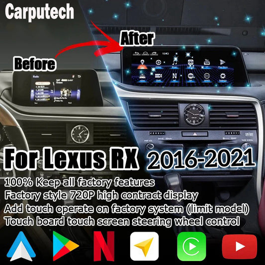 12.3 Inches for Lexus RX RX350 RX450h RX200t 2016-2021 Car Radio Multimedia Player Wireless CarPlay Android Auto Upgrade Android Touch Screen