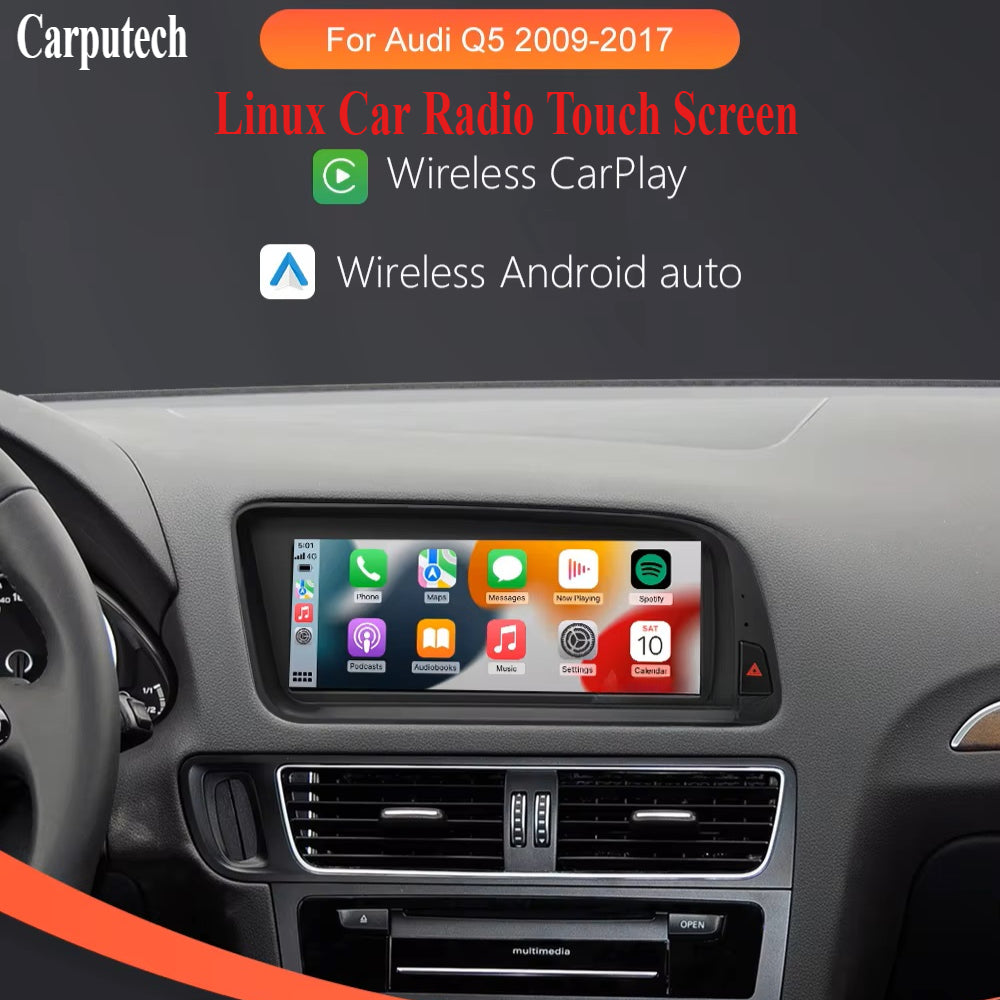 For Audi Q5 2009-2017 Linux Car Radio Multimedia Touch Screen Head Unit Wireless Apple CarPlay Android Auto