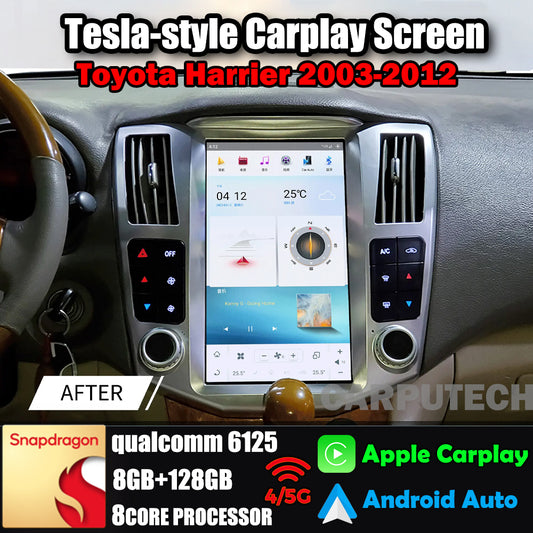 11.8" For TOYOTA Harrier 2003-2012 Car Radio Stereo Carplay Upgrade Tesla Style Screen Android Auto GPS Navigation Multimedia Player