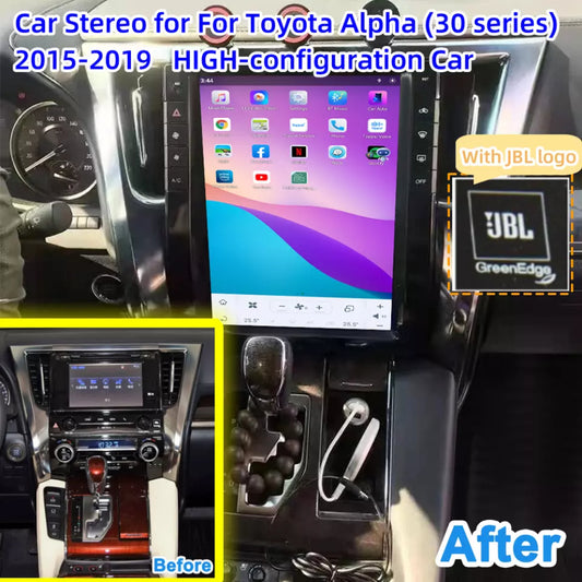 13" For Toyota Alphard 30 Series Vellfire 2015-2019 Car Radio Stereo Carplay Upgrade Tesla Style Screen Android Auto GPS Navigation Multimedia Player