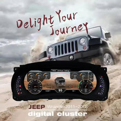 12.3" LCD Digital Dashboard Cluster For Jeep Wrangler 2010-2018 Car Panel Speedometer Virtual Cockpit