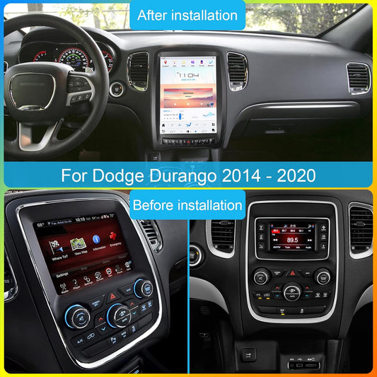 13.8" Qualcomm For Dodge Durango 2014-2020 Car Radio Stereo Carplay Upgrade Tesla Style Screen Android Auto GPS Navigation Multimedia Player