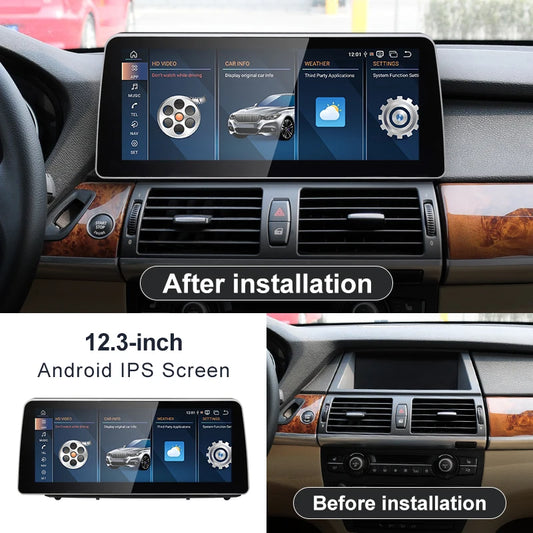 ID6 ID7 ID8 Android 13 Qualcomm680 Snapdragon6225 8GB 256GB 12.3inch For BMW X5 E70 X6 E71 Car CarPlay AUTO GPS NAVI