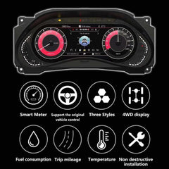 Pour Nissan Patrol Armada Y62 2010-2023 12.3" LCD Tableau de bord numérique Cluster Panneau de voiture Compteur de vitesse Cockpit virtuel