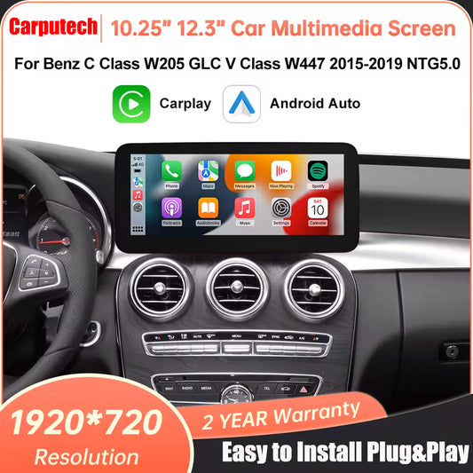 For Mercedes Benz C Class W205/ GLC/ V Class W447 2015-2018 NTG5.0 Linux Car Radio Multimedia Touch Screen Head Unit Wireless Apple CarPlay Android Auto