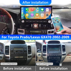 12.3'' For Lexus GX470/ Toyota Land Cruiser/ Prado 120 Car Radio Multimedia Player Wireless CarPlay Android Auto Upgrade Android Touch Screen