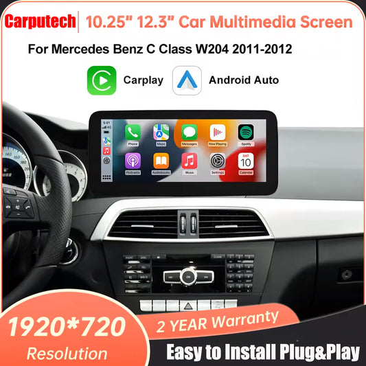 For Mercedes Benz C Class W204 2011-2012 NTG4.0/4.5 Linux Car Radio Multimedia Touch Screen Head Unit Wireless Apple CarPlay Android Auto