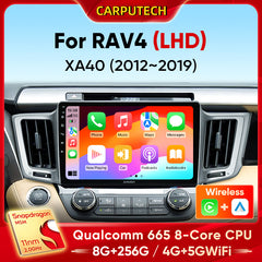 Carputech Car radio For Toyota RAV4 RAV 4 XA40 2012-2019 Carplay Android Auto Qualcomm Car Stereo Multimedia Player DSP 48EQ 2 Din