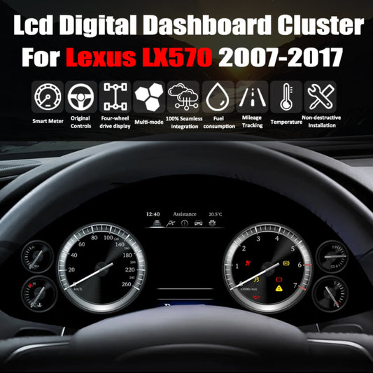 For Lexus LX570 2007-2017 12.3" LCD Digital Dashboard Cluster Car Panel Speedometer Virtual Cockpit