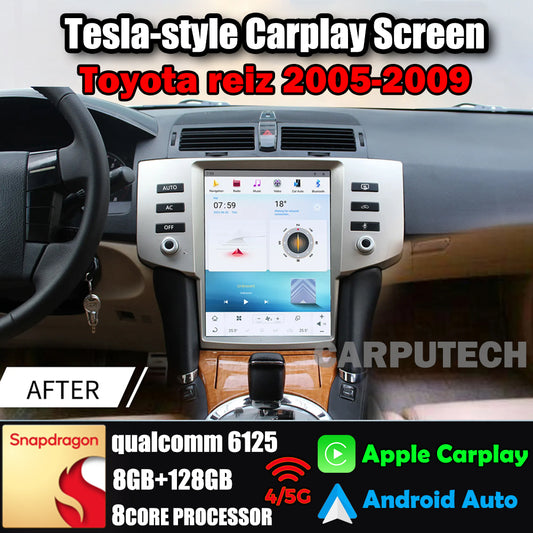 12,1 Zoll Autoradio für Toyota Reiz 2005–2009, Stereo-Carplay-Upgrade, Tesla-Stil-Bildschirm, Android Auto, GPS-Navigation, Multimedia-Player