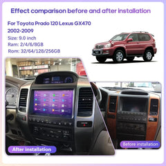 9 inch For Lexus GX470 Toyota Prado LC120 2002-2009 Car Radio Multimedia Player Wireless CarPlay Android Auto Upgrade Android Touch Screen