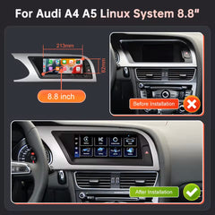 For Audi A4 A5 2009-2012 Linux Car Radio Multimedia Touch Screen Head Unit Wireless Apple CarPlay Android Auto