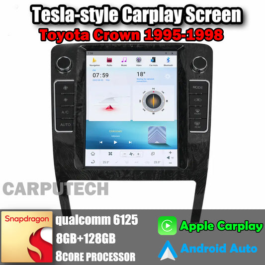 10.4" For Toyota Crown 1995-1998 Car Radio Headunit Stereo Carplay Upgrade Tesla Style Screen Android Auto GPS Navigation Multimedia Player