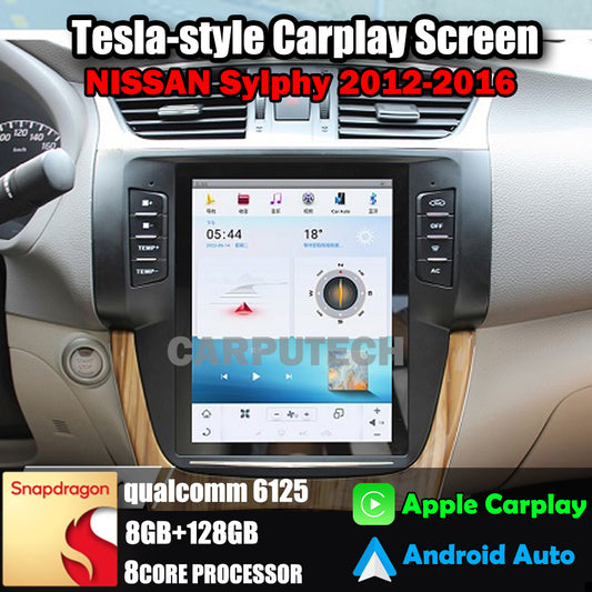 10.4" For NISSAN Sylphy 2012-2016 Car Radio Headunit Stereo Carplay Upgrade Tesla Style Screen Android Auto GPS Navigation Multimedia Player