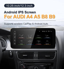 Écran Carplay 12,3 pouces pour AUDI A4 B8 S4 2008-2016 CarPlay Android 12 Écran IPS multimédia de voiture GPS Auto Radio Navigation Stéréo DSP Netlifx 