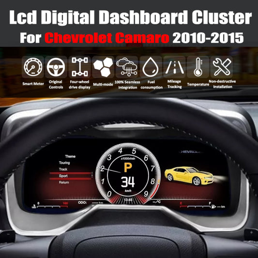 Tableau de bord numérique LCD 12,3 pouces pour Chevrolet Camaro 2010-2015, panneau de voiture, compteur de vitesse, cockpit virtuel 