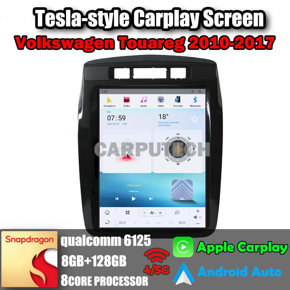 10.4" For VW Volkswagen Touareg 2010-2017 Car Radio Headunit Stereo Carplay Upgrade Tesla Style Screen Android Auto GPS Navigation Multimedia Player