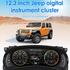 12.3" LCD Digital Dashboard Cluster For Jeep Wrangler 2010-2018 Car Panel Speedometer Virtual Cockpit