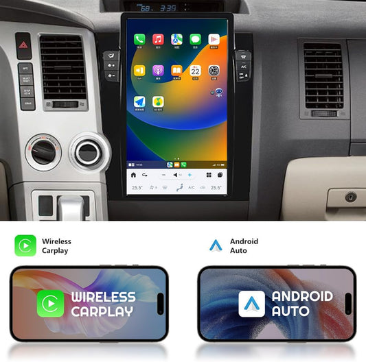 13,6 Zoll Qualcomm für Toyota Sequoia 2007–2018 Autoradio Stereo Carplay Upgrade Tesla Style Bildschirm Android Auto GPS Navigation Multimedia Player