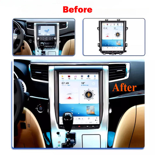 12.1" For Toyota Alphard 20 Series/ Vellfire 2010-2014 Car Radio Stereo Carplay Upgrade Tesla Style Screen Android Auto GPS Navigation Multimedia Player