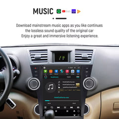 12.1" Qualcomm For Toyota Highlander 2008-2014 Car Radio Stereo Carplay Upgrade Tesla Style Screen Android Auto GPS Navigation Multimedia Player