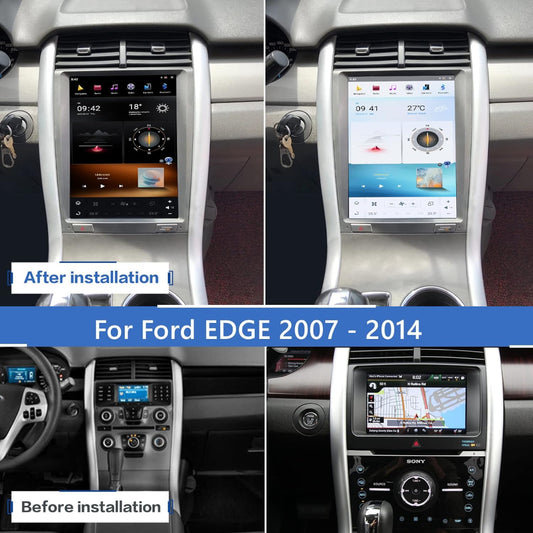 Autoradio 12,1" Qualcomm pour Ford Edge 2008-2014, stéréo, Carplay, mise à niveau, écran de style Tesla, Android Auto, navigation GPS, lecteur multimédia