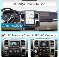 14.4" Qualcomm For Dodge RAM 1500 2500 3500 2013-2018 Car Radio Stereo Carplay Upgrade Tesla Style Screen Android Auto GPS Navigation Multimedia Player