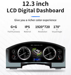 For Toyota Land Cruiser 2008-2022 12.3" LCD Digital Dashboard Cluster Car Panel Speedometer Virtual Cockpit