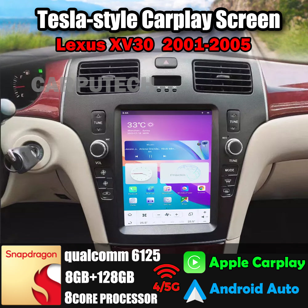 10.4" Qualcomm For VX30 2001-2005 Car Radio Stereo Carplay Upgrade Tesla Style Screen Android Auto GPS Navigation Multimedia Player