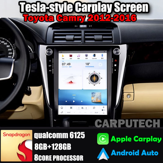 12.1" For Toyota Camry 2012-2016 Car Radio Stereo Carplay Upgrade Tesla Style Screen Android Auto GPS Navigation Multimedia Player