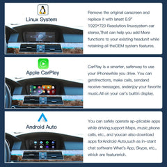 8.9inch Wireless Linux CarPlay Android Car Multimedia Screen for BMW 3Series 5 Series CCC, E60/E63/E64/E90/E91/E92/E93 2005-2010