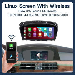 8.9inch Wireless Linux CarPlay Android Car Multimedia Screen for BMW 3Series 5 Series CCC, E60/E63/E64/E90/E91/E92/E93 2005-2010