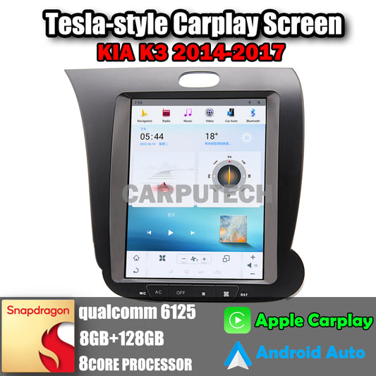 10.4" For KIA K3 2014-2017 Car Radio Headunit Stereo Carplay Upgrade Tesla Style Screen Android Auto GPS Navigation Multimedia Player