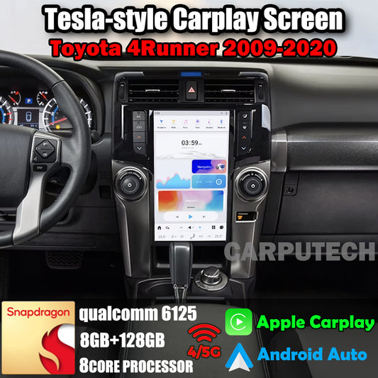 13,6 Zoll Qualcomm für Toyota 4Runner 2009–2020 Autoradio Stereo Carplay Upgrade Tesla Style Bildschirm Android Auto GPS Navigation Multimedia Player