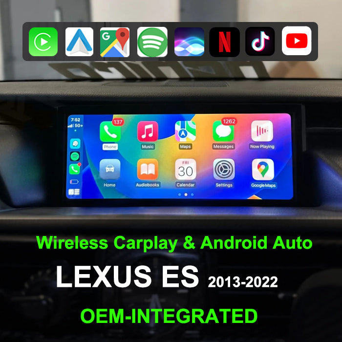 Kabelloses CarPlay für Lexus ES 2013-2022, mit Android Auto Mirror Link AirPlay Car Play Navigationsfunktionen 