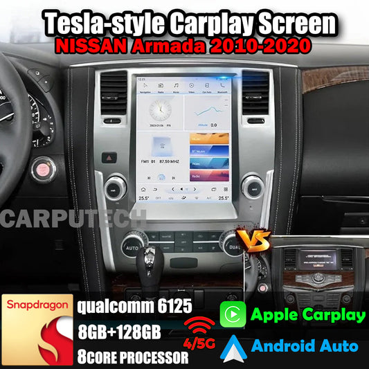 12.1" Qualcomm For NISSAN Armada 2010-2020 Car Radio Stereo Carplay Upgrade Tesla Style Screen Android Auto GPS Navigation Multimedia Player