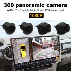 Système de caméra de vue panoramique panoramique droite + gauche + avant + arrière pour Android Auto Radio Vision nocturne voiture 1080P AHD 360 caméra 