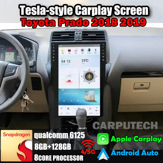 16" für Toyota Prado 2018 2019 Autoradio-Steuergerät Stereo Carplay Upgrade Tesla Style Bildschirm Android Auto GPS Navigation Multimedia Player